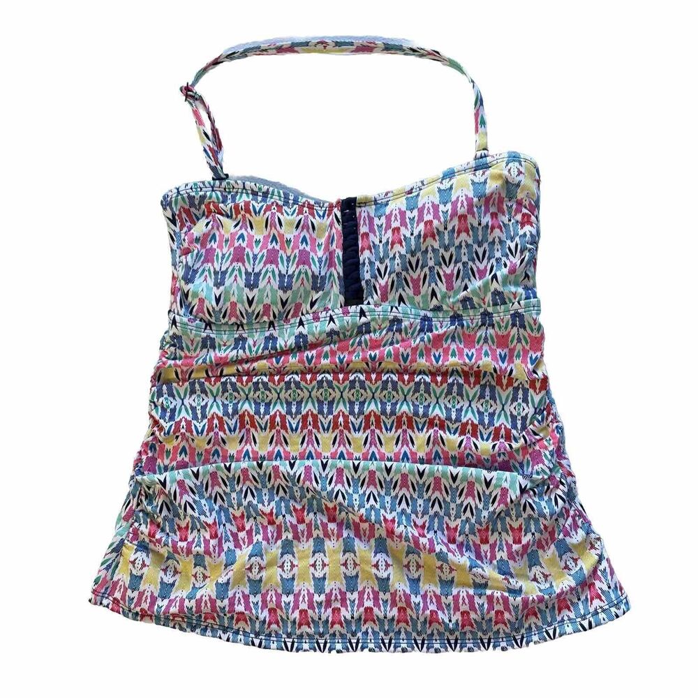 Cole of California Womens Halter Strap Tankini Top Small Multicolor Swimsuit Top